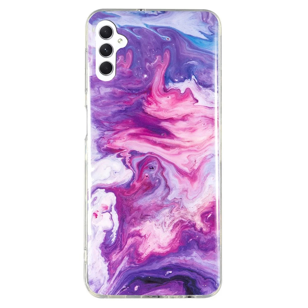 For Samsung Galaxy A54 5G Marble Pattern Phone TPU Case Anti-scratch IMD Phone Cover - Red - 1