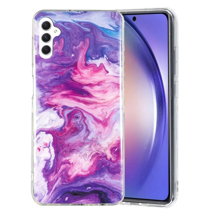 For Samsung Galaxy A54 5G Marble Pattern Phone TPU Case Anti-scratch IMD Phone Cover - Red - 2