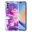 For Samsung Galaxy A34 5G IMD Marble Pattern TPU Case Bump Proof Back Protector Phone Cover - Red - 1