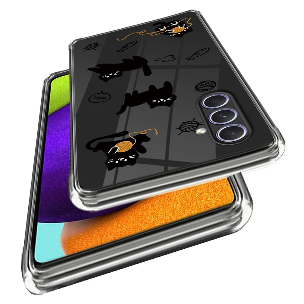 For Samsung Galaxy A34 5G Soft TPU Phone Case Pattern Printing Back Cover - Cat Knitting - 2