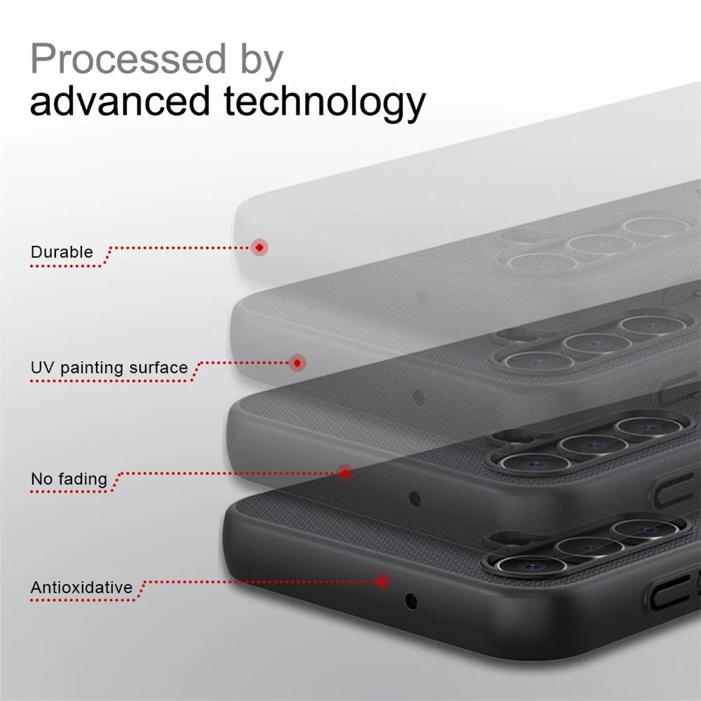 NILLKIN Frosted Shield Hard PC Phone Case for Samsung Galaxy A14 5G / A14 4G , Anti-Scratch Matte Phone Cover - Black - 7