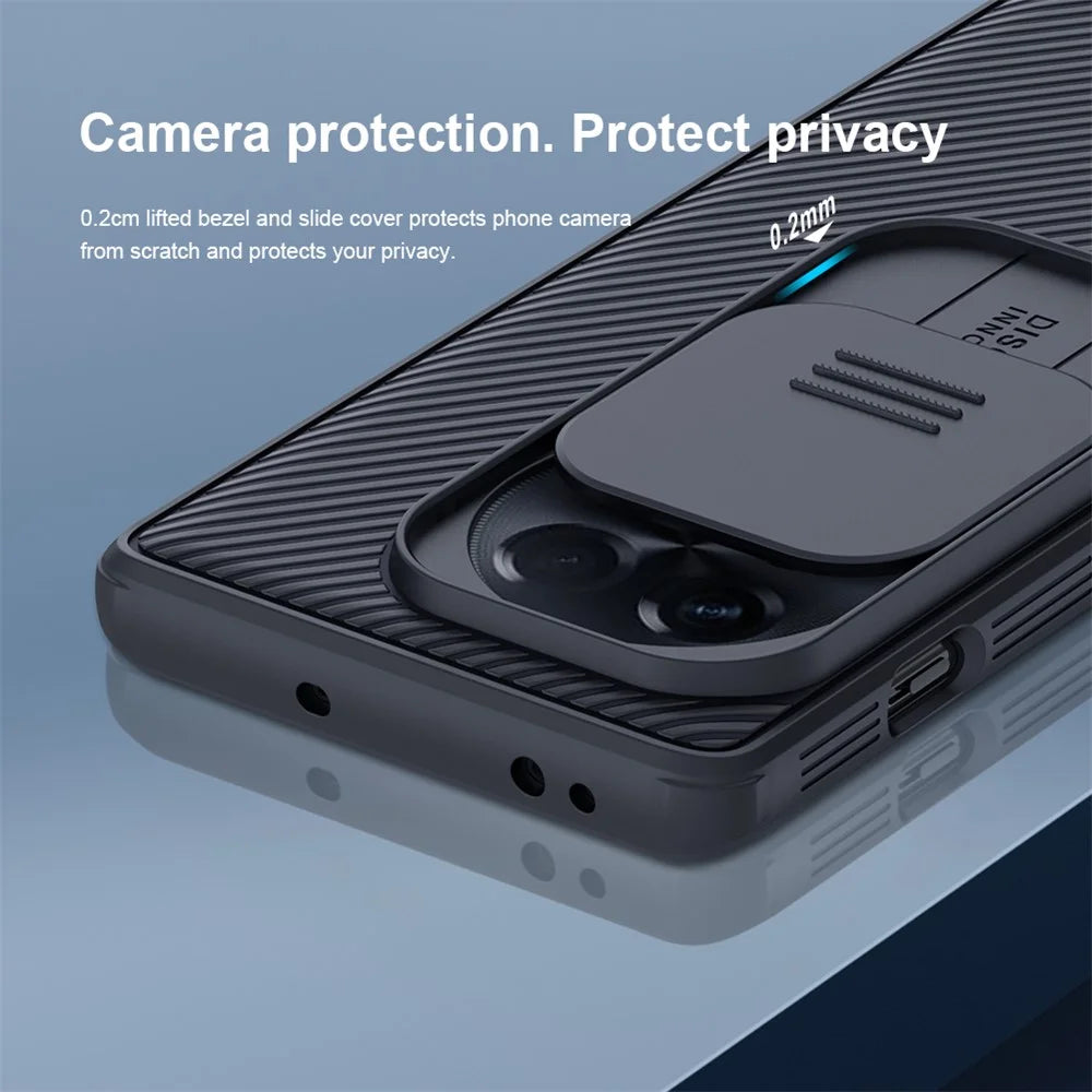 NILLKIN CamShield Pro for OnePlus Ace 2 5G / 11R 5G Drop-proof Case PC+TPU Hybrid Phone Cover with Camera Slide Lid - Black - 4