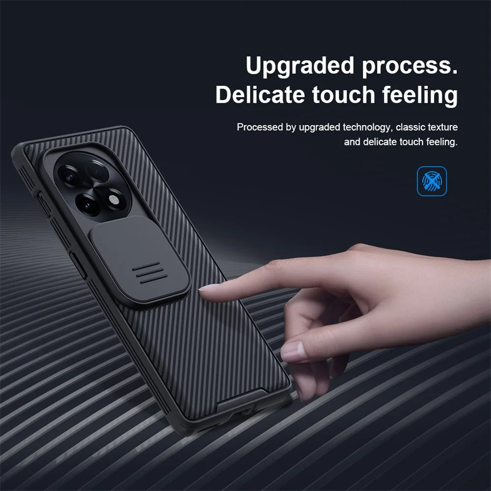 NILLKIN CamShield Pro for OnePlus Ace 2 5G / 11R 5G Drop-proof Case PC+TPU Hybrid Phone Cover with Camera Slide Lid - Black - 6