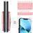 Protective Case for iPhone 14 Anti-fall Kickstand Triangle Card Holder PU Leather+TPU Phone Cover - Pink - 6