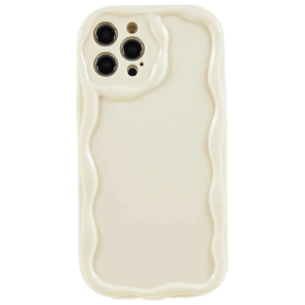 For iPhone 13 Wave Design Soft TPU Mobile Case Anti-drop Protective Cover - White - 1