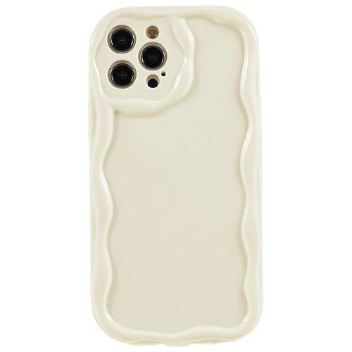 For iPhone 13 Wave Design Soft TPU Mobile Case Anti-drop Protective Cover - White - 1