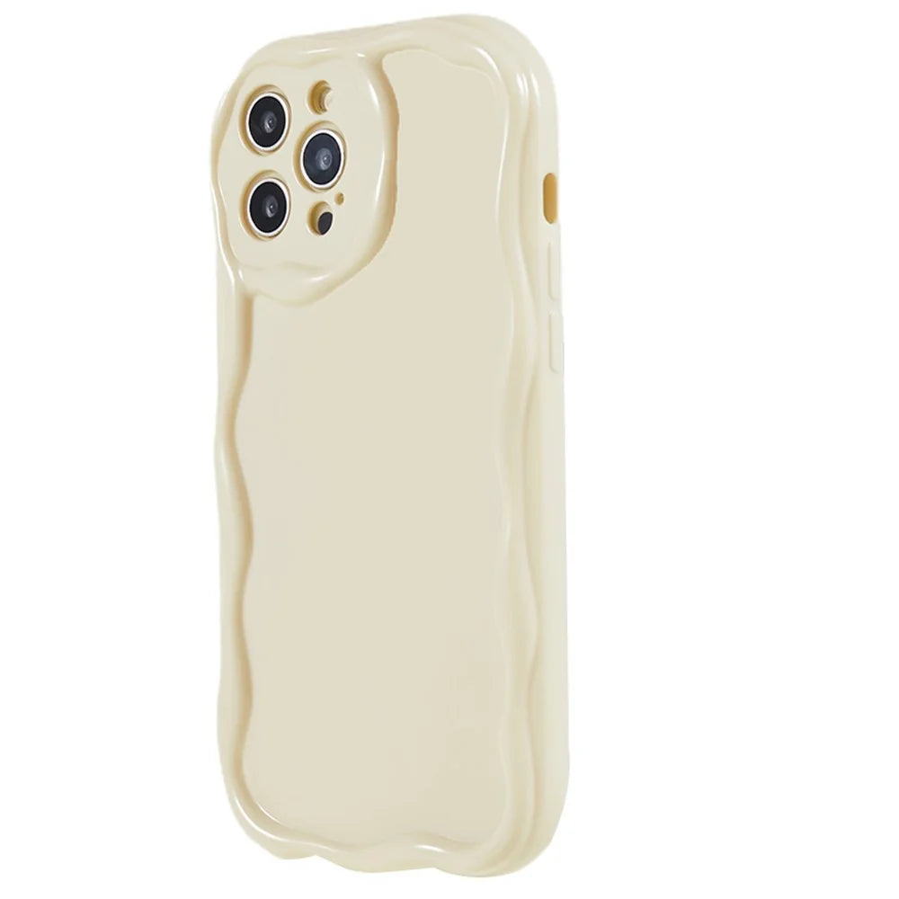 For iPhone 13 Wave Design Soft TPU Mobile Case Anti-drop Protective Cover - White - 3
