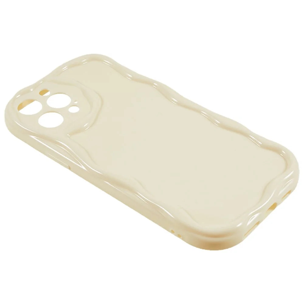 For iPhone 13 Wave Design Soft TPU Mobile Case Anti-drop Protective Cover - White - 4