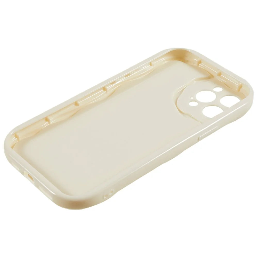 For iPhone 13 Wave Design Soft TPU Mobile Case Anti-drop Protective Cover - White - 5