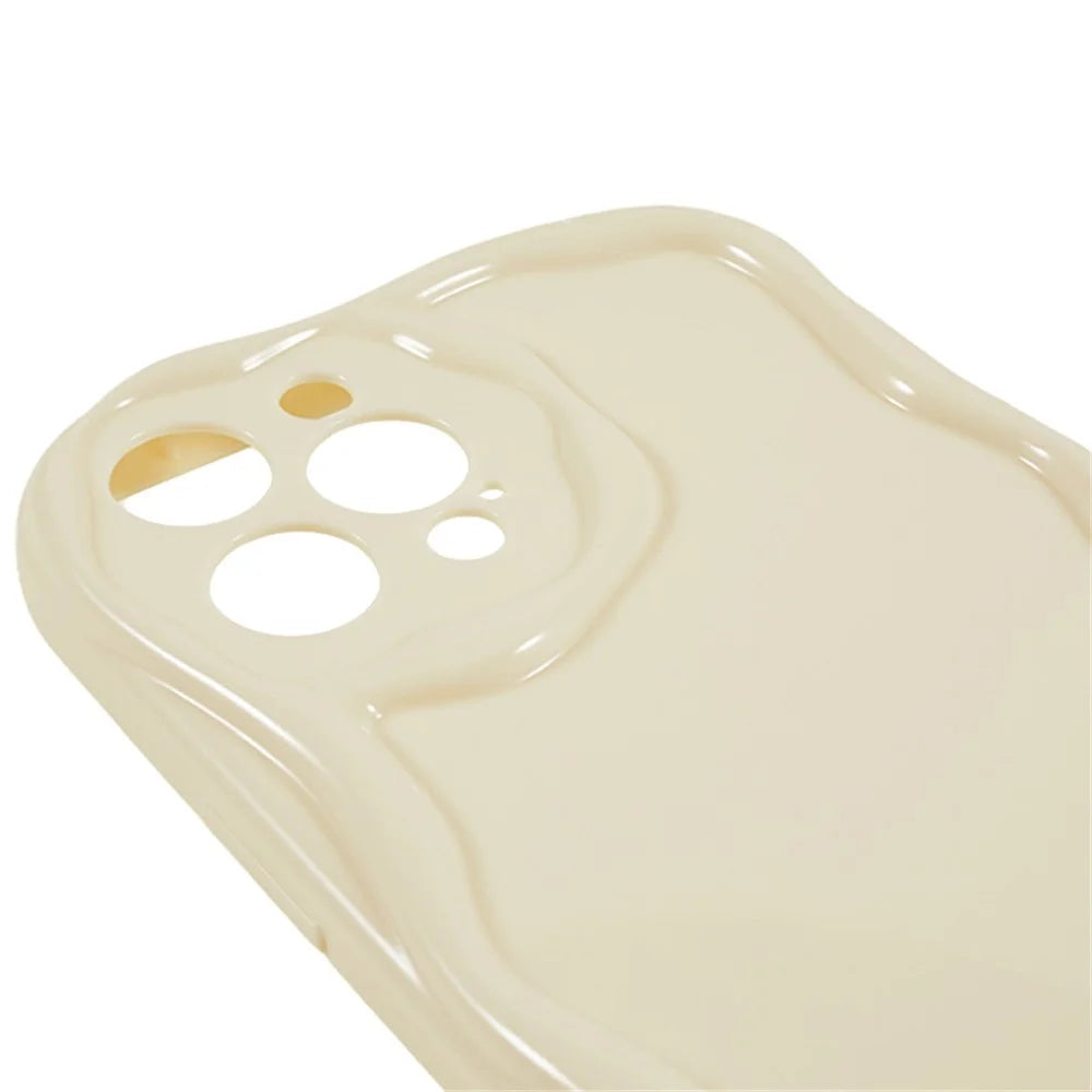 For iPhone 13 Wave Design Soft TPU Mobile Case Anti-drop Protective Cover - White - 6