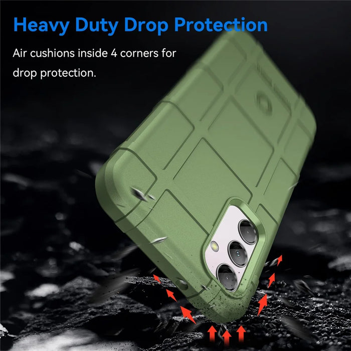 For Samsung Galaxy M14 5G Square Grid Texture Soft TPU Phone Case Anti-drop Back Cover - Green - 3
