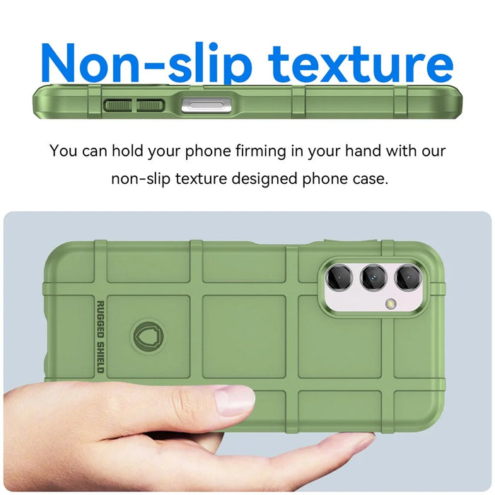 For Samsung Galaxy M14 5G Square Grid Texture Soft TPU Phone Case Anti-drop Back Cover - Green - 4