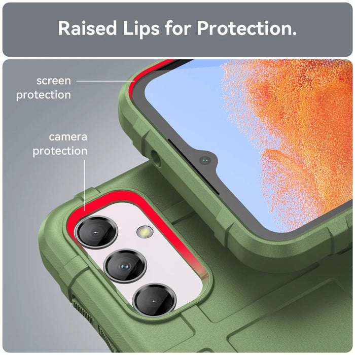 For Samsung Galaxy M14 5G Square Grid Texture Soft TPU Phone Case Anti-drop Back Cover - Green - 6