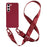 For Samsung Galaxy S23 Matte Soft TPU Case Anti-drop Phone Cover with Wide Lanyard - Wine Red - 1
