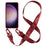 For Samsung Galaxy S23 Matte Soft TPU Case Anti-drop Phone Cover with Wide Lanyard - Wine Red - 2