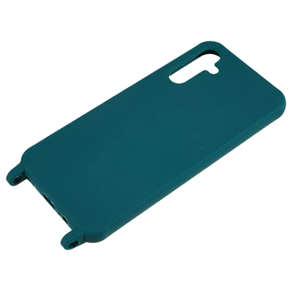 For Samsung Galaxy A14 5G / 4G TPU Case Fall-proof Back Cover with Lanyard - Dark Green - 5