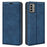 For Nokia G22 4G Magnetic Auto Closing Skin-touch Protective Shell Leather Stand Wallet Phone Case - Blue - 1