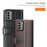 For Nokia G22 4G Genuine Cow Leather Wallet Phone Case Folding Stand Protective Cover - Black - 5