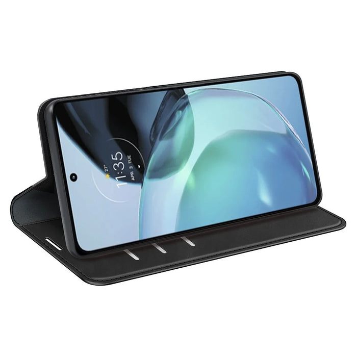 For Google Pixel 7a Magnetic Auto Closing Wallet Leather Phone Case Skin-touch Stand Anti-drop Shell - Black - 3