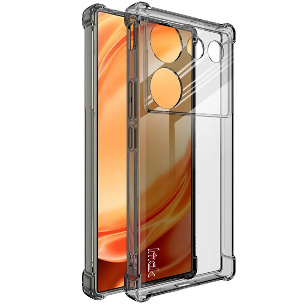 IMAK For ZTE nubia Z50 Ultra Protective Phone Case Drop-proof Airbag Clear TPU Back Cover - Transparent Black - 1