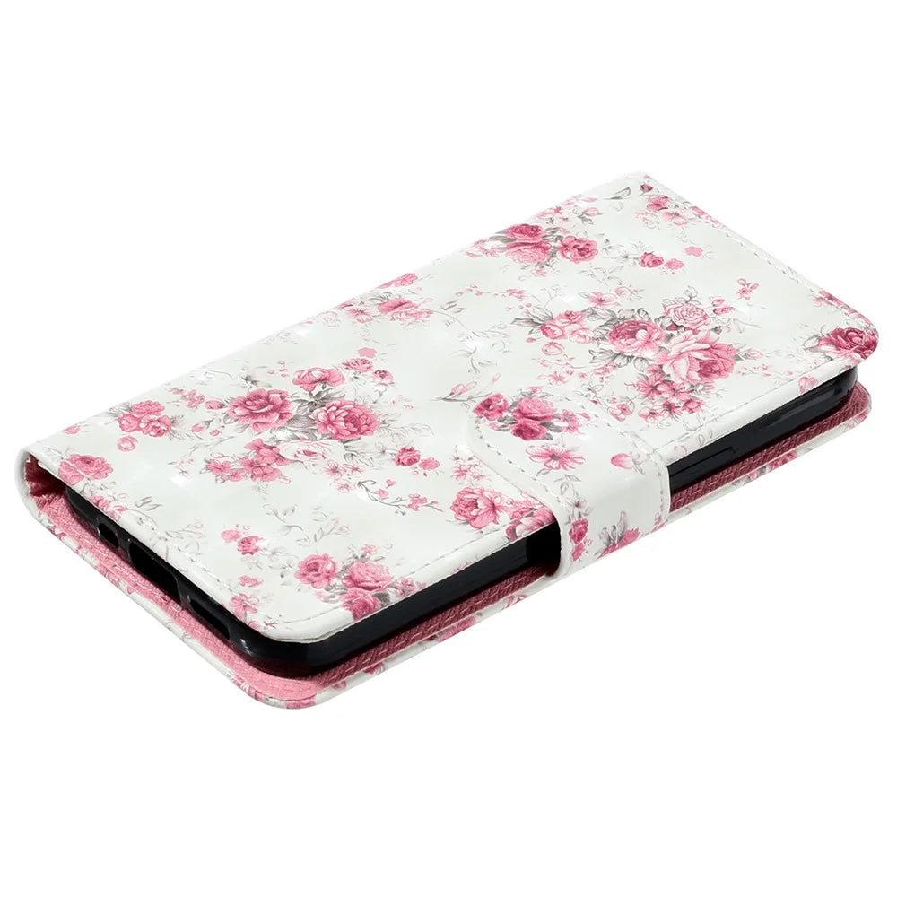 For Sony Xperia 10 V Phone Case 3D Pattern Printing Flip Stand PU Leather Wallet Drop-proof Cover with Strap - Roses - 4