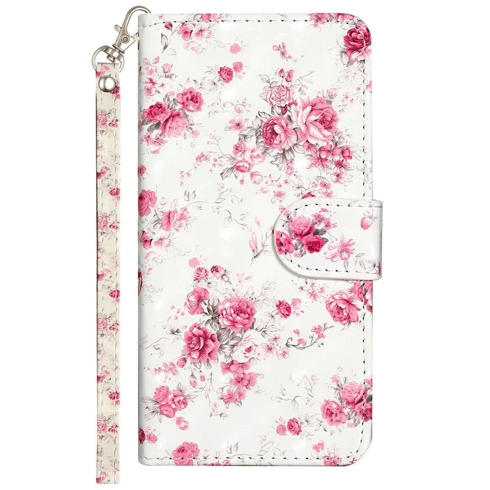 For Sony Xperia 10 V Phone Case 3D Pattern Printing Flip Stand PU Leather Wallet Drop-proof Cover with Strap - Roses - 6