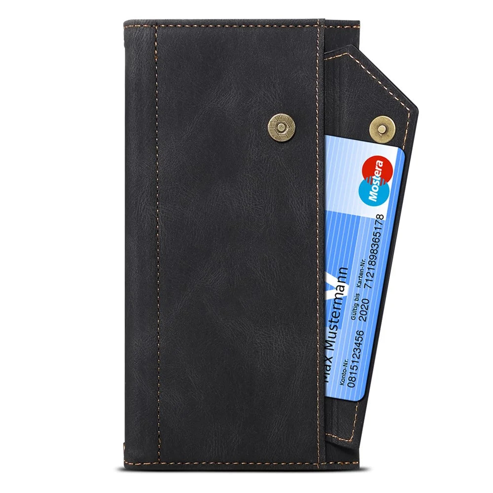 ESEBLE Star Series for Samsung Galaxy M54 5G / F54 5G Phone Stand Case Zipper Pocket Wallet Leather Phone Cover - Black - 4