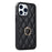 For iPhone 12 Pro / 12 PU Leather+TPU Cell Phone Case Shockproof Kickstand Phone Cover - Black - 1