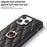 For iPhone 12 Pro Max Anti-Dust PU Leather+TPU Phone Case Stitching Rhombus Ring Holder Kickstand Phone Shell - Black - 4