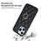 For iPhone 12 Pro Max Anti-Dust PU Leather+TPU Phone Case Stitching Rhombus Ring Holder Kickstand Phone Shell - Black - 5