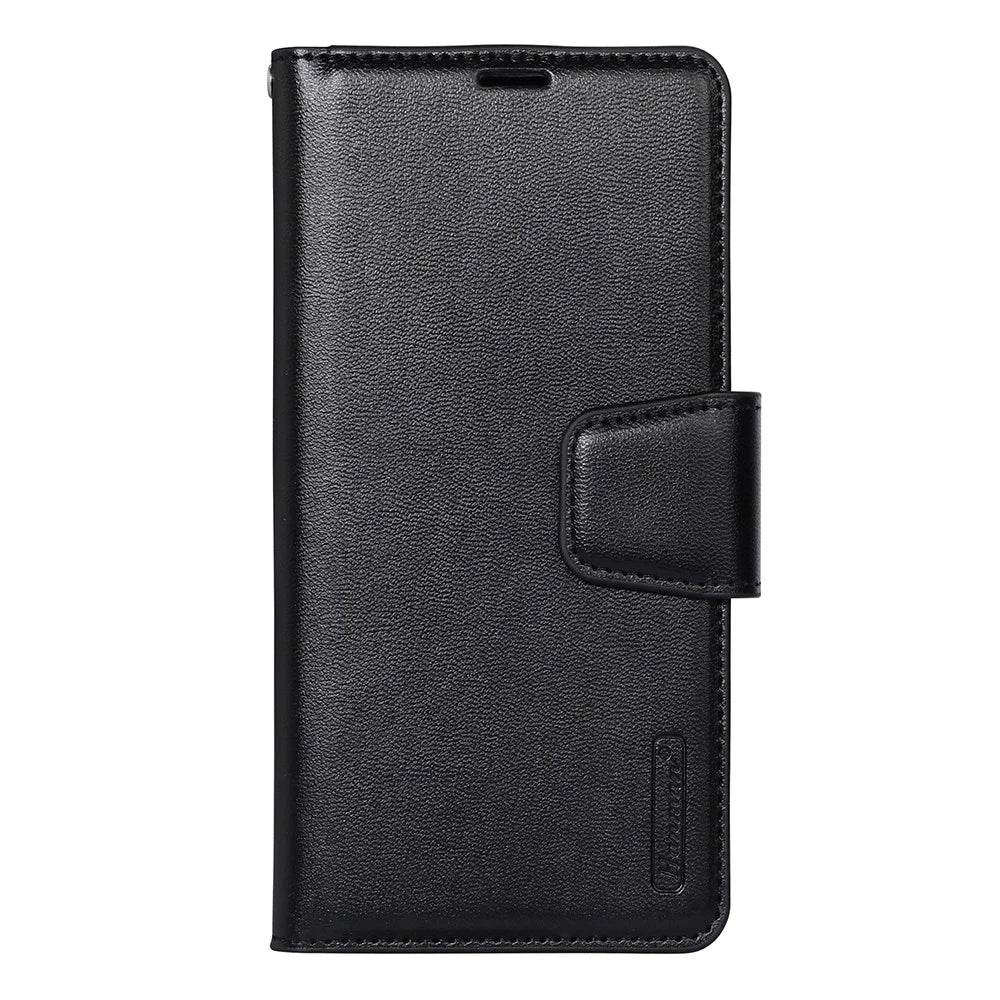 HANMAN Mill Series for Samsung Galaxy S20 5G / 4G Leather Phone Case Stand Wallet Anti-drop Phone Cover - Black - 5