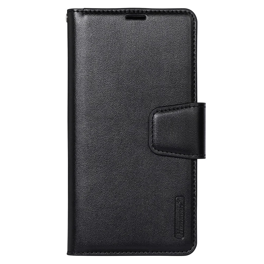 HANMAN Mill Series for Samsung Galaxy S20 FE 4G / FE 5G / S20 Lite / S20 FE 2022 Phone Case PU Leather Stand Wallet Cover - Black - 4