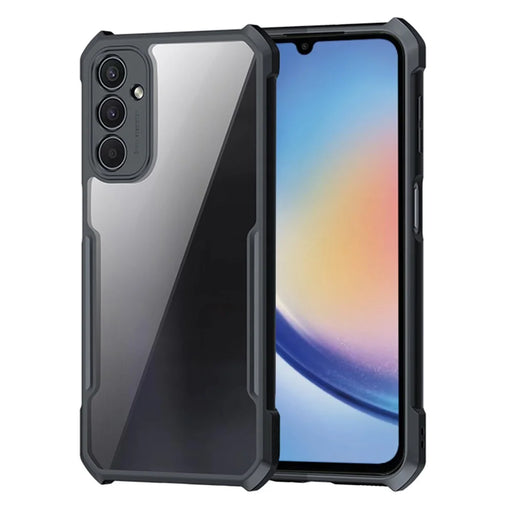 XUNDD For Samsung Galaxy A24 4G (162.1 x 77.6 x 8.3mm) Acrylic+TPU Phone Case Shockproof Airbag Phone Cover - Black Transparent - 1