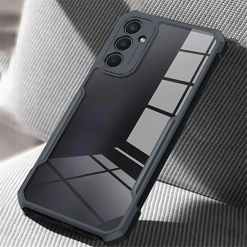 XUNDD For Samsung Galaxy A24 4G (162.1 x 77.6 x 8.3mm) Acrylic+TPU Phone Case Shockproof Airbag Phone Cover - Black Transparent - 3