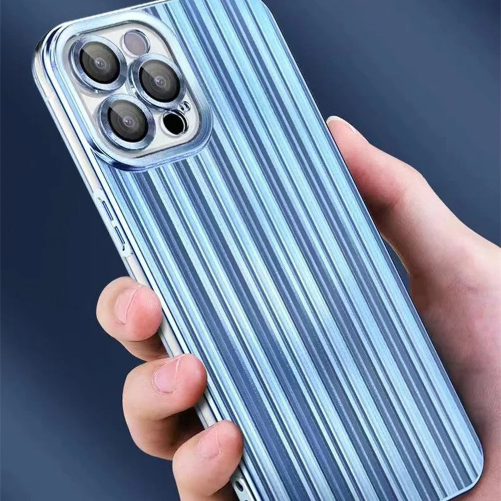 TPU Back Cover for iPhone 13 Pro 6.1 inch with Lens Film Electroplating Streamer Brushed Phone Case - Purple - 2