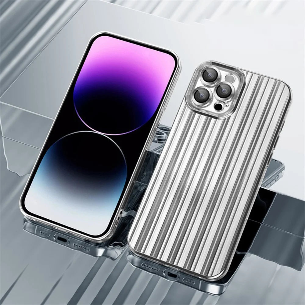 TPU Back Cover for iPhone 13 Pro 6.1 inch with Lens Film Electroplating Streamer Brushed Phone Case - Purple - 4