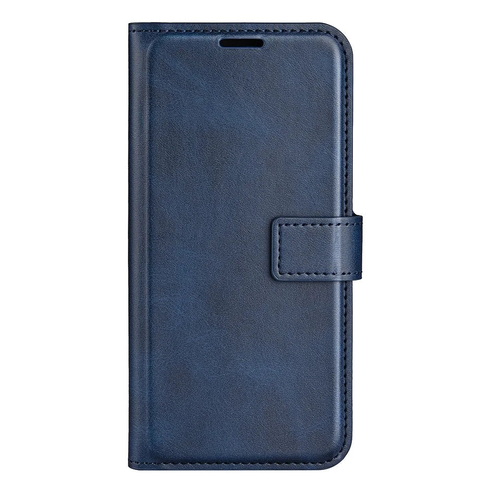 For Samsung Galaxy A24 4G (162.1 x 77.6 x 8.3mm) Leather Wallet Mobile Case Calf Texture Square Clasp Flip Stand Cover - Blue - 5