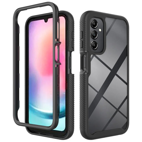 For Samsung Galaxy A24 4G (162.1 x 77.6 x 8.3mm) Anti-drop Cell Phone Case Acrylic+PC+TPU Phone Cover - Black - 1