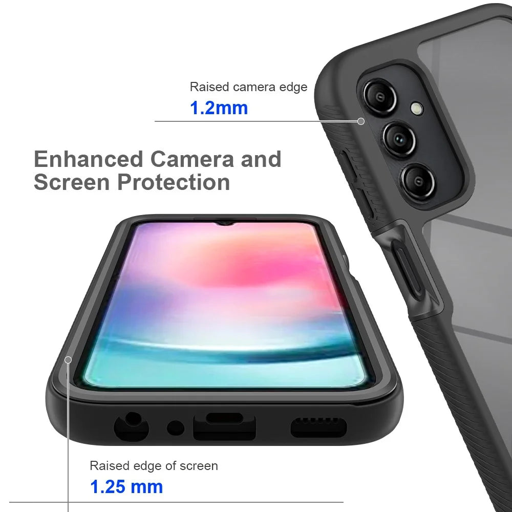 For Samsung Galaxy A24 4G (162.1 x 77.6 x 8.3mm) Anti-drop Cell Phone Case Acrylic+PC+TPU Phone Cover - Black - 5