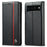 LC.IMEEKE For Google Pixel 7a PU Leather Wallet Phone Case Carbon Fiber Texture Stand Cover - Vertical Stripe - 1