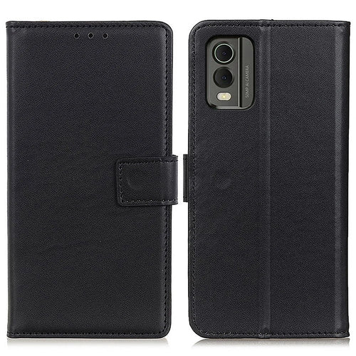 PU Leather Full Protection Phone Cover for Nokia C32 , Wallet Stand Cell Phone Case - Black - 1