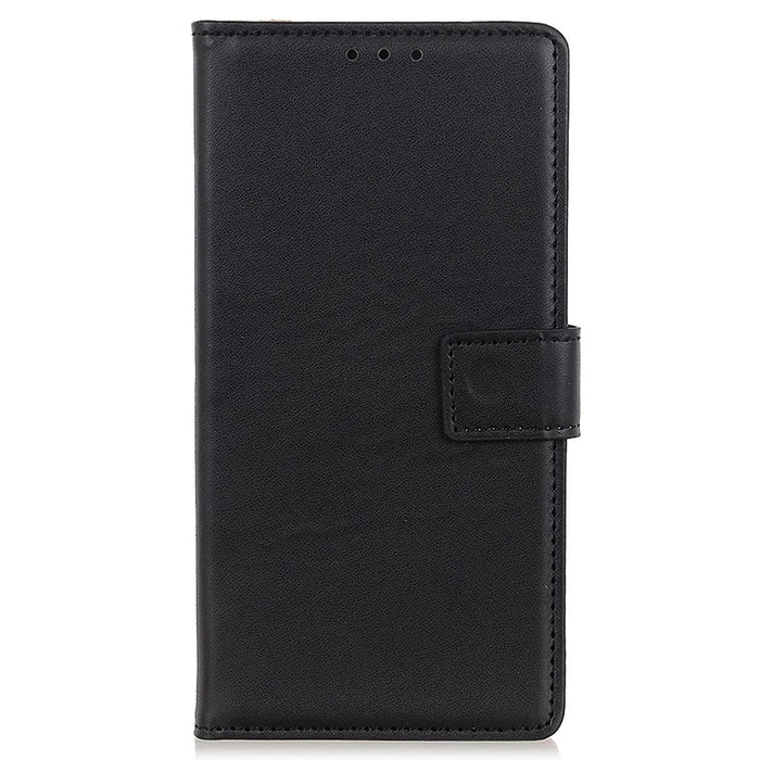 PU Leather Full Protection Phone Cover for Nokia C32 , Wallet Stand Cell Phone Case - Black - 7