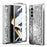 Folding Phone Case for Samsung Galaxy Z Fold3 5G Mechanical Legend Series Electroplating PC Shell with Tempered Glass Film - Silver - 1