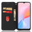 For Blackview A85 PU Leather Imprinted Rhombus Pattern Phone Case Stand Wallet Flip Cover - Black - 2