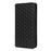 For Blackview A85 PU Leather Imprinted Rhombus Pattern Phone Case Stand Wallet Flip Cover - Black - 7