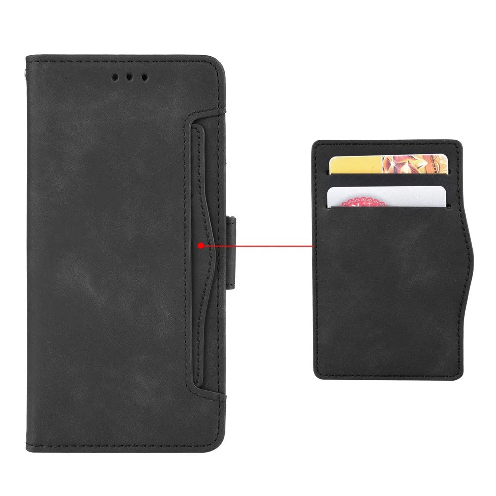 For OnePlus Nord CE 3 Lite 5G / Nord N30 5G Multiple Card Slots Phone Case Leather Wallet Stand Cover - Black - 4