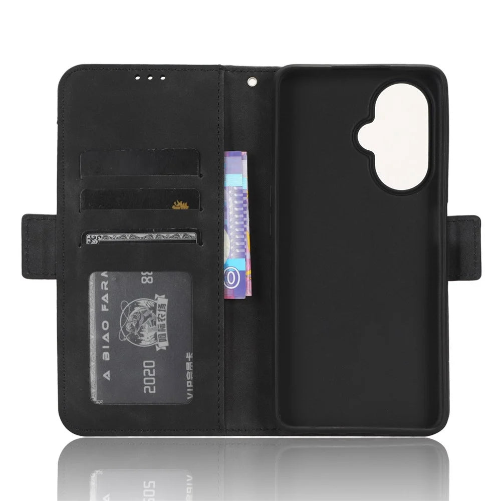 For OnePlus Nord CE 3 Lite 5G / Nord N30 5G Multiple Card Slots Phone Case Leather Wallet Stand Cover - Black - 5
