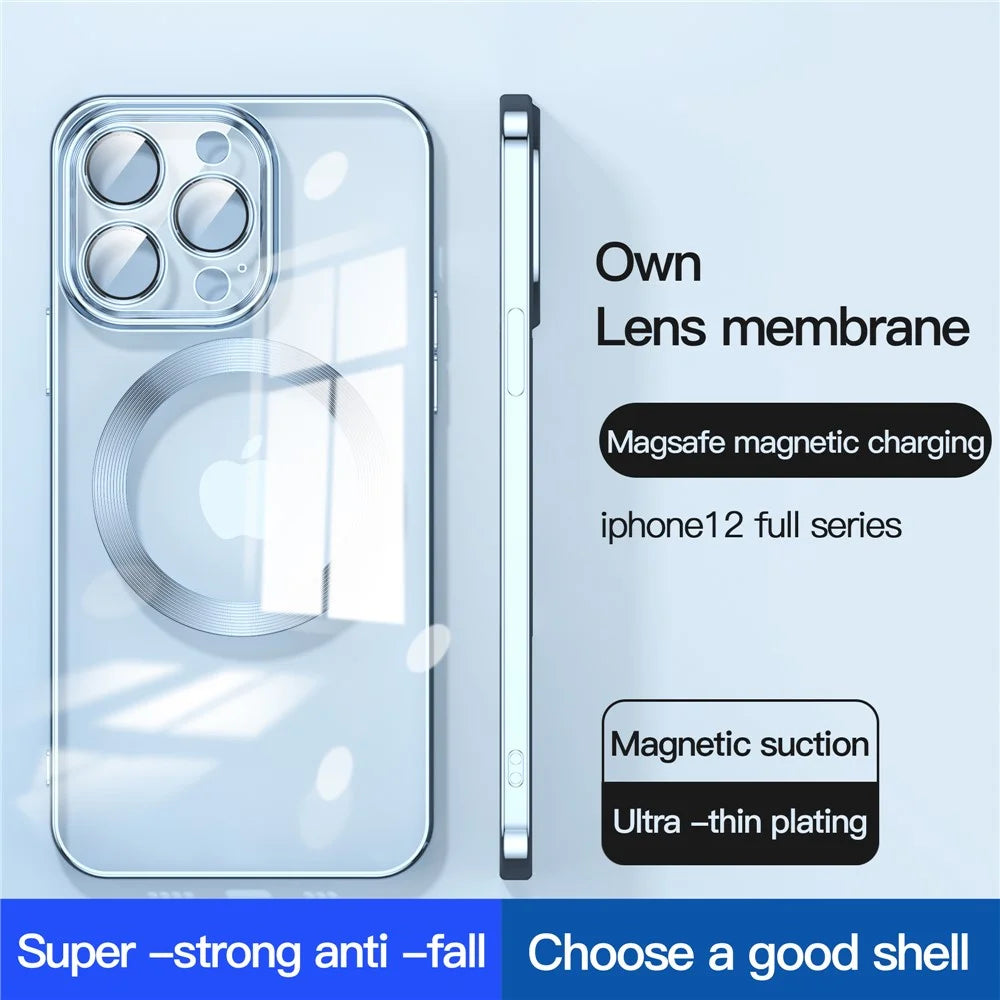 For iPhone 12 Pro Phone Case TPU Phone Back Cover Compatible with MagSafe - Baby Blue - 2