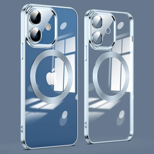 For iPhone 12 Phone Case TPU Phone Back Cover Compatible with MagSafe - Baby Blue - 1