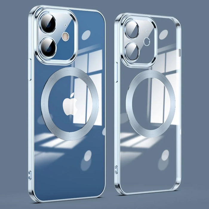 For iPhone 12 Phone Case TPU Phone Back Cover Compatible with MagSafe - Baby Blue - 1